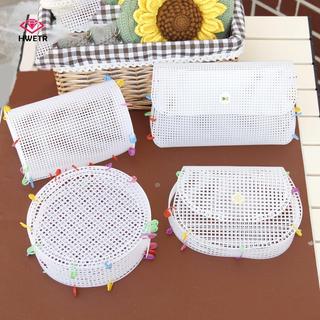 Bộ dụng cụ lưới nhựa HWETR hỗ trợ đan túi đeo vai, vải lưới nhựa dùng may vá, phụ kiện DIY làm túi xách