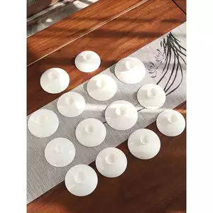 Suet Jade Sancai Cover Bowl Phụ tùng lớn Sứ trắng