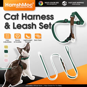 HamshMoc Chống Choke Mèo Dây Xích Polyester Có Thể Điều Chỉnh Tay Tự Do Đa Chiều Thoát Chống Dẫn Đi Bộ Cho Mèo Con Nhỏ