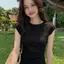 Thiết kế phong cách mới mùa hè Ba nút xếp ly phiên bản Hàn Quốc Áo thun cao cấp dành cho nữ