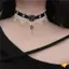 Gothic Punk Steampunk Nelace Giáng Sinh Ruy Băng Ren Choker Cổ Nelace Mới