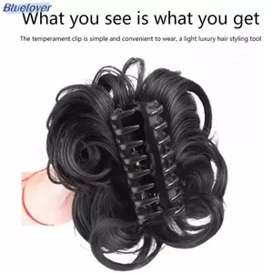 Bluelover Tổng Hợp Tóc Bun Sống Động Như Thật Lộn Xộn Tóc Giả Hoa Bud Gước Kẹp Co Giãn Nữ Giả Tóc Miếng Nhiệt Độ Cao Lụa Mới