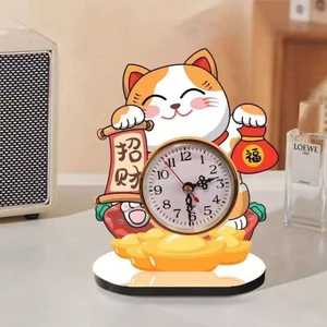 Đồng Hồ May Mắn Mèo Xoay Bàn Đồng Hồ Sáng Tạo Phòng Khách Phòng Ăn Trang Trí Phòng Ngủ Nghiên Cứu Hộ Gia Đình May Mắn