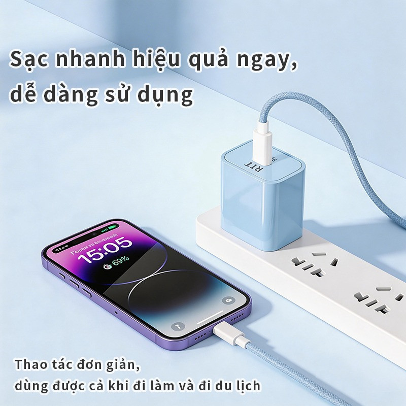Sạc nhanh 20.W (Bộ chuyển đổi PD20.W) Cáp Type-c USB tương thích ip phụ kiện điện thoại ip6-14prmax