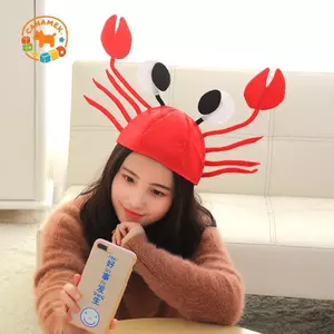 CANAMEK Đỏ Tôm Hùm Cua Biển Động Vật Mũ Ngộ nghĩnh Quà Tặng Giáng Sinh Trang Phục Phụ Kiện Mũ Hiệu Suất Đạo Cụ CSF