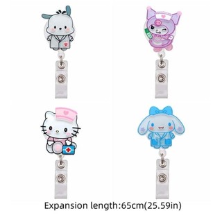 BACK2LIFE Cuộn Huy Hiệu Có Thể Thu Vào, My Melody Cinnamoroll Kẹp Thẻ ID, Sử Dụng Bệnh Viện Kawaii Pochacco