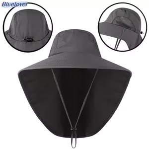 Mũ chống nắng viền rộng Bluelover dành cho nam Mũ Nylon có thể tái sử dụng, có thể điều chỉnh và chống nước có lưới dệt, thích hợp để đi bộ đường dài và cắm trại mới