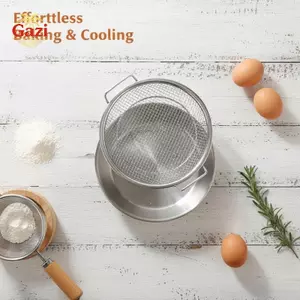 Khay thoát nước bằng thép không gỉ Chảo tròn Thoát dầu Tấm nướng Lò nướng An toàn Dễ dàng làm sạch để nướng BBQ [VN]