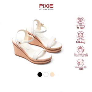 Giày Sandal Nữ Đế Xuồng 9cm Quai Ngang Pixie H100