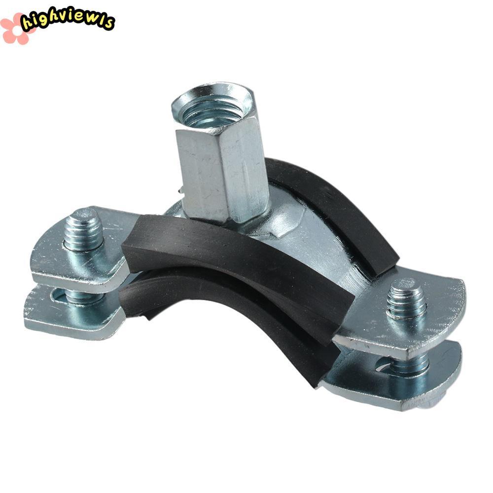 HIGHVIEWLS 2 chiếc Kẹp đỡ ống điều chỉnh, Kẹp cố định ống PPR mạ kẽm M8, Kẹp đỡ ống sắt có đệm cao su bạc