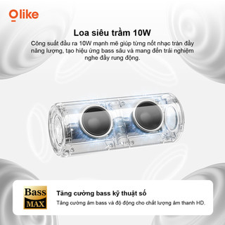 Olike SF12 Loa Bluetooth Không Dây Bluetooth 6.0, Bass Mạnh 10W, Chống Nước IPX5, Âm Thanh TWS, Hỗ Trợ Micro SD AUX USB