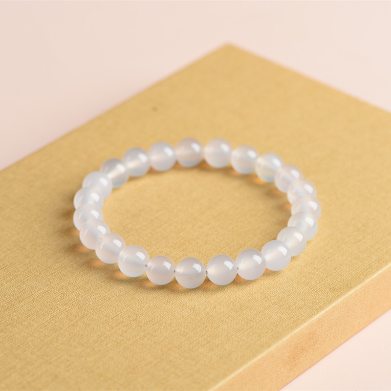 Vòng tay ngọc trai Chalcedony trắng tự nhiên dành cho nữ