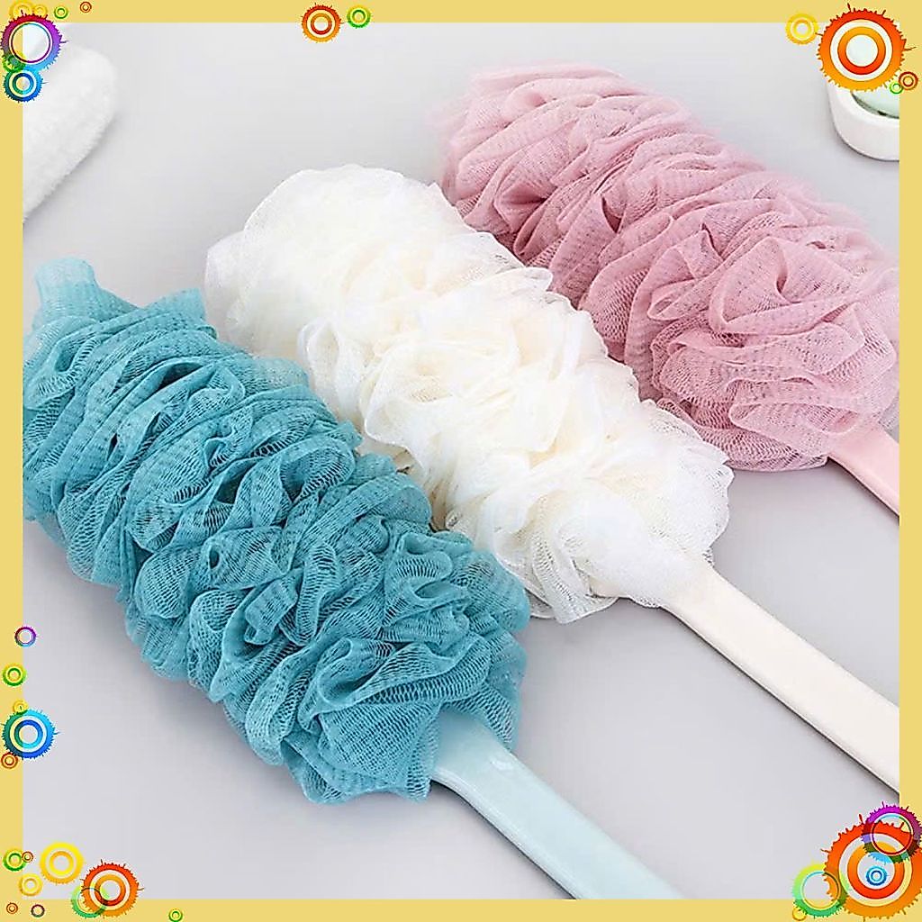 CHỔI CHÀ LƯNG KÈM BÔNG TẮM CÁN DÀI - Cây Chổi Bông Tắm Có Cán Kì Cọ Lưng - MÃ: BONG TAM KY LUNG