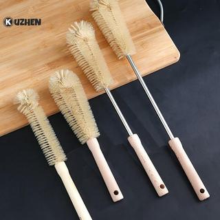 KUZHEN Bàn chải làm sạch chai tay cầm dài bằng gỗ Bàn chải làm sạch cốc Bàn chải làm sạch HOT