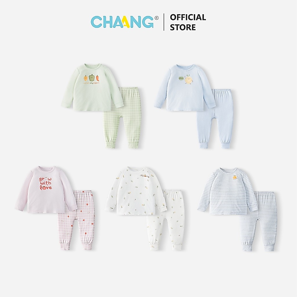 [CHAANG 6M-5Y] Bộ dài cúc vai Harvest cho bé gái và bé trai