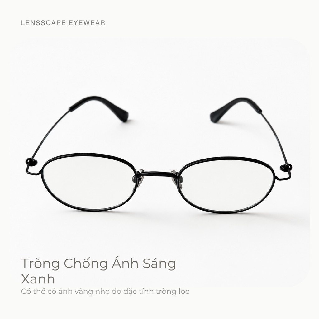 Kính không độ chống ánh sáng xanh LENSSCAPE – gọng Titan chỉ nặng 8,4g (chưa tính tròng), không ốc vít, unisex