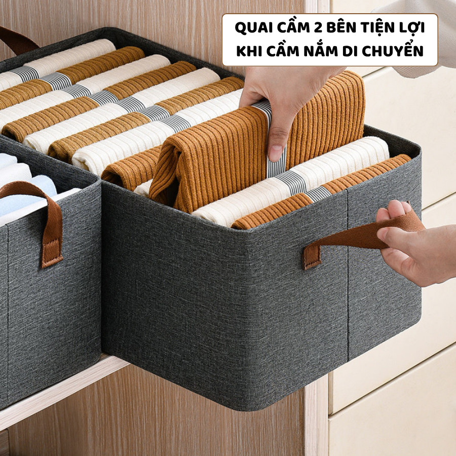 Hộp Vải Khung Thép Đựng Quần Áo ENODA HOME, Hộp Vải Cứng Cáp Đựng Đồ Thiết Kế Tối Giản Hiện Đại HV003