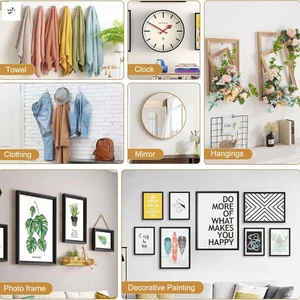 Bộ móc treo ảnh hạng nặng Bộ treo ảnh bằng kim loại có phụ kiện Thích hợp cho vách thạch cao & gỗ