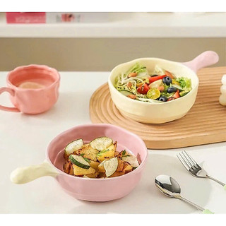 Bát dẹt có tay cầm bằng sứ màu pastel siêu  xinh 🌸🌸🌸