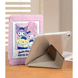 Ốp Lưng Sanrio cho iPad A16 Air4/5/6/7/8 Pro 11 12.9 Y-fold kuromi Hoạt Hình Cho iPad Gen 12 11 10 9 8 7 6 5 M4 M5 air3
