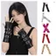 WEETW Dark Gothic Arm Covers, Khóa kim loại Nhẹ Punk Arm Tay áo, Dây đeo cổ tay thời trang Màu trơn Ngón tay nửa tay Găng tay dạo phố
