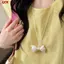 ECK Cầu Vồng Dopamine Màu Chấm Nơ Trái Tim Nelace Cho Nữ Bé Gái Dài Halterne Phụ Kiện Thời Trang Ngọt Ngào Trang Sức Quà Tặng HOT