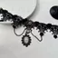 ZENZON Nữ Gothic Choker, Phong Cách Vintage Handmade Đen Ren Choker, Ren Đen Hợp Thời Trang Có Thể Điều Chỉnh Màu Tím Viền Tím Tím Viền Cổ Áo Dự Tiệc
