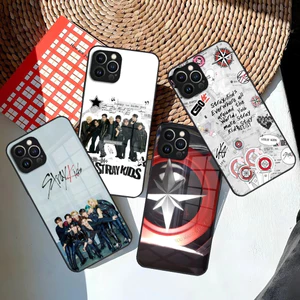 BK-1 Kpop Stray Kids Ốp Lưng Điện Thoại Iphone 16 15 14 12 11 13 Pro Max Mini X 8 Xr Xs 7 Puls Kính