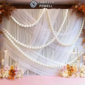 FANIELLAPOWELL 10 / 12 / 15 / 20 Chiếc Giả Lớn, Tròn Hình Trái Tim Ngôi Sao Đính Hạt Vòng Hoa, Dây Treo Nhựa Mô Phỏng Thanh Lịch Trang Trí Tường