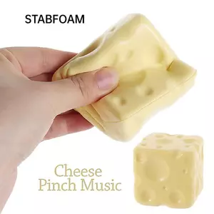 Quả bóng căng thẳng khối phô mai STABFOAM, Đồ chơi kẹp phô mai chống căng thẳng chống căng thẳng, Nhào họa tiết mực có thể định hình Phô mai Bóp Fidget Đồ chơi quà tặng sinh nhật