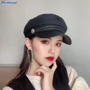 Bluelover Mùa Đông Dây Xích Nồi Dành Cho Nữ Nữ Flat Quân Đội Mũ Salior Cô Gái Du Lịch Mũ Nồi Nữ Họa Sĩ Mũ Mới