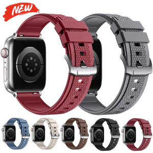 Dây đeo mềm cao su tương thích cho Apple Watch Series11 / 10 42mm 46mm Ultra3 / 2 49mm 9 8 7 6 SE 41mm 44mm 45mm