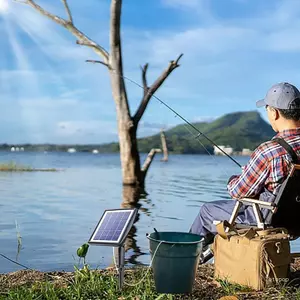 Máy bơm không khí ổ cắm đôi năng lượng mặt trời di động hàng đầu cho bể cá Bể cá oxy hóa Máy bơm không khí bể cá năng lượng mặt trời