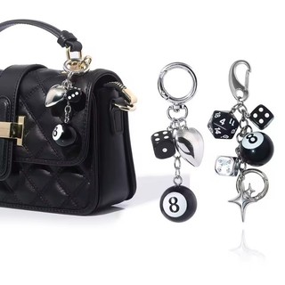 Hiphop Đen 8 Bi-a Móc Khóa Bóng Mini Móc Khóa Nhựa Mặt Dây Chuyền Anh Đào Trang Sức Quà Tặng Mục Tiêu Người Chiến Thắng Bóng Phụ Kiện
