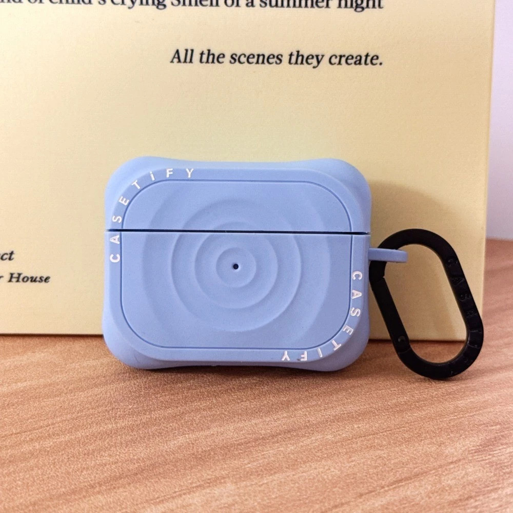 Ốp điện thoại silicon lỏng + móc khóa cho tai nghe AirPods 4 / 3 /Pro / Pro2