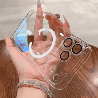 [JLK] Ốp từ tính siêu mỏng bằng nhựa cứng trong suốt sang trọng cho iPhone 17 Air 16E 16 15 14 Plus 13 12 11 Pro Max Vỏ bảo vệ Camera