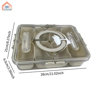 Hộp đựng trái cây di động và tay cầm Khay đựng rau quả có thể tái sử dụng Đĩa chia có thể tháo rời để đi bộ đường dài Bánh quy các bữa tiệc Hạt Chip