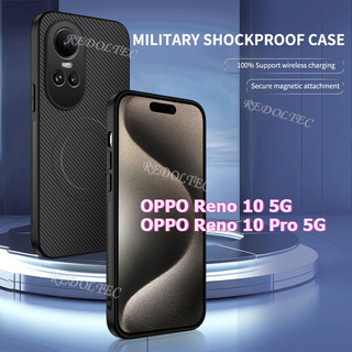 Ốp điện thoại Cứng OPPO Reno 10 10Pro 5G Da Chống Sốc Họa Tiết Sợi Carbon Vỏ Từ Tính OPPO Reno 10 Pro Reno10 Ốp điện thoại Sạc Không Dây