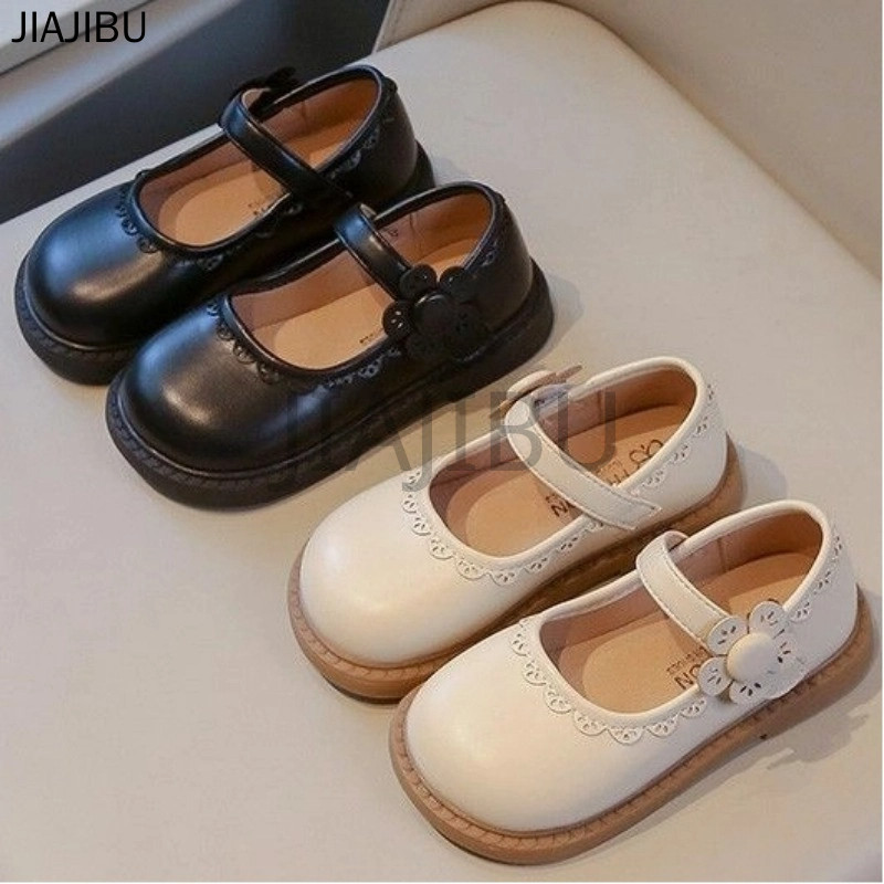 Giày Da Đế Mềm Chống Trượt Kiểu Dáng Công Chúa Lolita Dễ Thương Cho Bé Gái Nhật Bản Korean Fashion Kids Cosplay Platform Mary Jane Doll Shoes Giày Bệt Đế Thấp Màu Be/đen Phong Cách Anh Dành Cho Biểu Diễn Khiêu Vũ