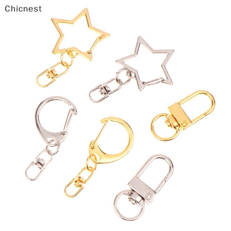 [Chc] 10 Chiếc Ngôi Sao Pentagram Hình Chữ D Rỗng Móc Khóa DIY Phụ Kiện Tôm Hùm Khóa Móc Khóa Trang Sức Làm Phát Hiện [VN]