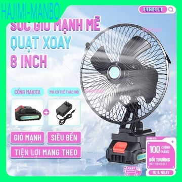 🎈🎈🎈Quạt sạc,Quạt pin makita,Quạt Cầm Tay,Xoay được Quạt tích điện,10Cell,Kéo dài đến 2-8H