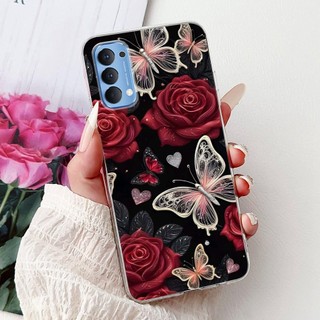Dành Cho OPPO Reno4 (CPH2113) / Reno4 Pro (CPH2109) Vỏ Tranh Họa Tiết Hoa Thanh Lịch Mới Reno 4 4Pro 4G Vỏ Điện Thoại TPU Silicon Mềm
