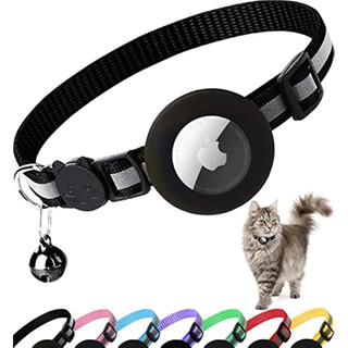 Airtag Ốp Lưng Cổ Cho Mèo Vỏ Bảo Vệ Cho Chống Mất Định Vị Giá Đỡ Chó Theo Dõi Phụ Kiện Phản Quang Cổ Thú Cưng Có Chuông