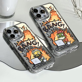 Ốp điện thoại hình con lợn quỷ và cóc quỷ cho iPhone 16 / 15 / 14 / 13 / 12 / 11 / PRO MAX / MINI / PLUS / X / XR gương bảo vệ lỗ lớn chống rơi và chống sốc