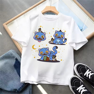 Hợp Thời Trang Kpop Demon Hunters Trẻ Em Áo Thun Phim Lấy Cảm Hứng Từ Hoạt Hình Đồ Họa Mùa Hè Tay Ngắn Cổ Tròn Bé Trai Bé Gái