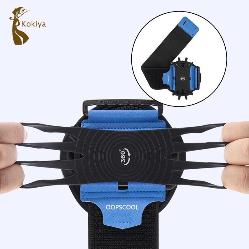Kokiya Dây đeo cổ tay Giá đỡ điện thoại Dây đeo cổ tay thể thao có thể tháo rời, Giá đỡ điện thoại chạy Điện thoại 4 ''-7' ', 360 xoay