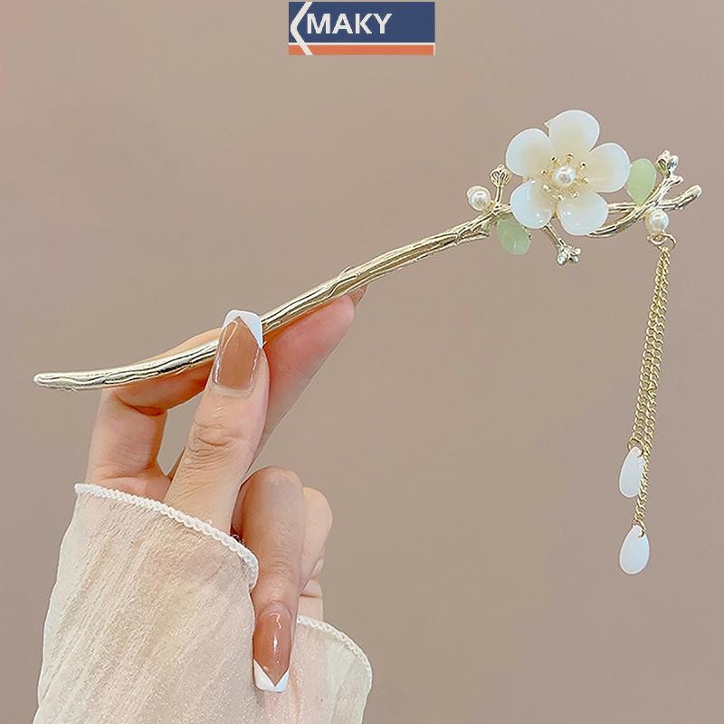 Onetimingcool Cổ Điển Trung Quốc Tóc Dính Chân Nữ Hoa Ngôi Sao Tươi Handmade Kẹp Tóc Quyến Rũ Phụ Kiện Trang Sức Đồ Trang Trí Tóc VN