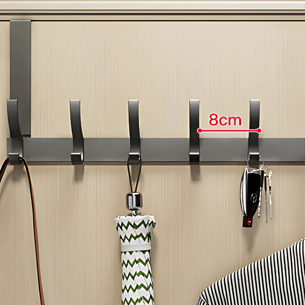 Thanh Móc Treo Sau Cửa Không Khoan Đục Chất Liệu Thép Không Gỉ, Móc Quần Áo Treo Cửa