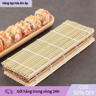 Mành cuốn cơm tre chất lượng cao, kích thước tiêu chuẩn 21cm, chống dính và chống ẩm mốc hiệu quả sau khi sử dụng