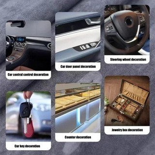 Nhãn dán sửa đổi nội thất ô tô DWELLCO​​, Bọc tự dính ​​Vải Vinyl da lộn​​, ​​Dễ cắt​​ Da lộn 20x140CM Mềm ​​Phim tự dính tự dính​​ Hộp đựng đồ trang sức DIY